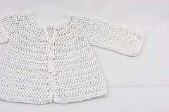 Detské oblečenie - VÝPREDAJ! Biely svetrík pre novorodenca BIO BAVLNA - 12260719_