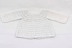 Detské oblečenie - VÝPREDAJ! Biely svetrík pre novorodenca BIO BAVLNA - 12260720_