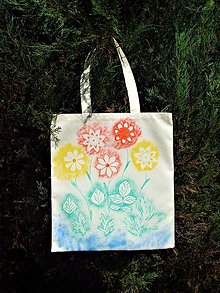 Nákupné tašky - Ručne maľovaná taška "Záhrada" - 12262269_