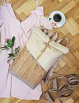  - Batoh Rolltop - Take me out (100% bavlnený kanvas + dubový korok) - 12263291_