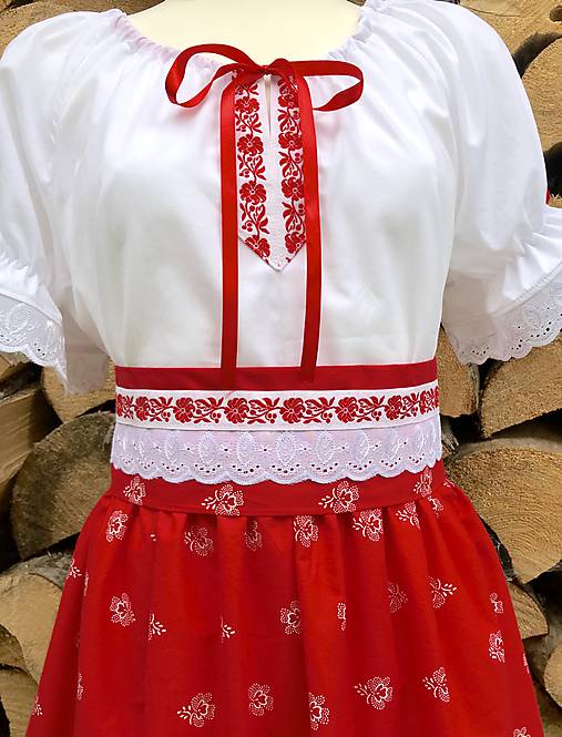 Opasky - Folklórny opasok červený - 12263519_