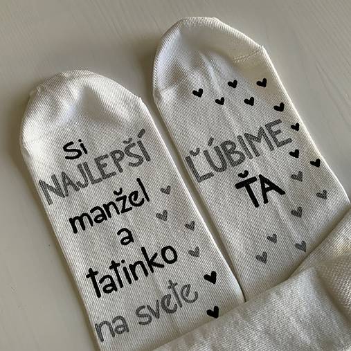 Maľované ponožky pre najlepšieho manžela a tatinka (biele)
