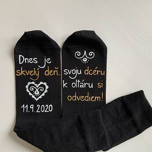 Maľované ponožky pre ocka nevesty (Čierne)