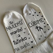 Pánske oblečenie - Maľované ponožky pre najlepšieho manžela a tatinka (biele) - 12262612_
