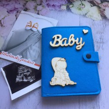 Taštičky - Obal na tehotenský preukaz, doklady dieťatka - MODRÝ (Modrý 4) - 12265284_