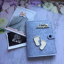 Iné tašky - Obal na tehotenský preukaz, doklady dieťatka - SVETLOSIVÝ (Svetlosivý 15) - 12265389_