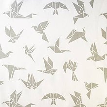 Textil - origami vtáčiky, 100 % bavlna Poľsko, šírka 160 cm - 12268322_