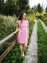 Šaty - Predajná vzorka - šaty klasický strih M14 - ružové a biele - 12268936_