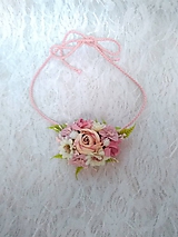 Náhrdelníky - kvetinový náhrdelník pastelovo ružový - 12271804_