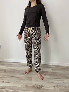 Nočná bielizeň - Leopard pyžamové nohavice - 12272971_