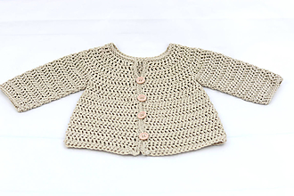 Detské oblečenie - Béžový svetrík pre novorodenca BAVLNA - 12272734_