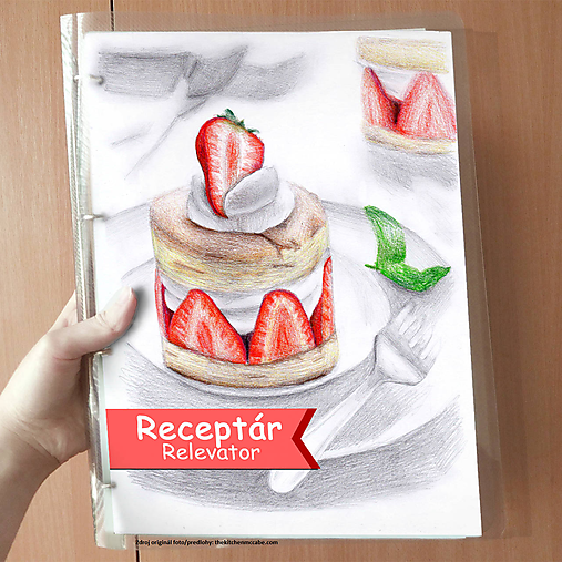 Papiernictvo - Receptár sladká kresba (jahodový zákusok) - 12276073_