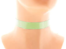 Náhrdelníky - dámský čipkový obojok, saténový obojok 45 (Zelená) - 12280795_