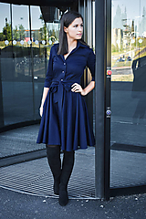 Šaty - Košilové šaty SARA, indigo modrá - 12280361_