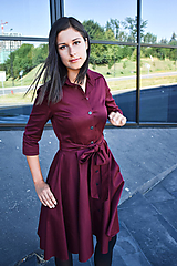 Šaty - Košilové šaty SARA, bordó - 12280384_