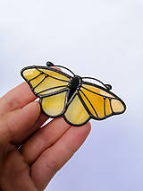 Brošne - Motýlia brošňa (Žltá) - 12279348_