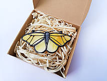 Brošne - Motýlia brošňa (Žltá) - 12279354_