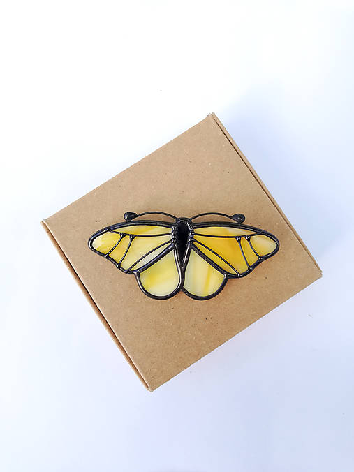  - Motýlia brošňa (Žltá) - 12279358_