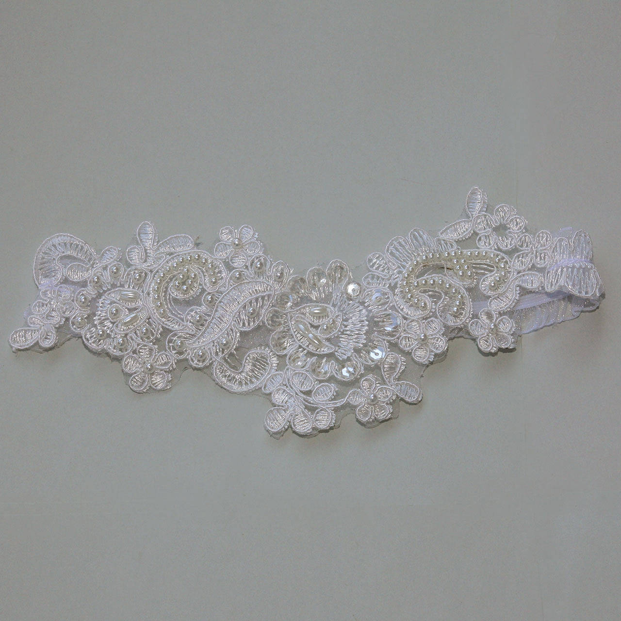 Svadobný ivory perličkový podväzok