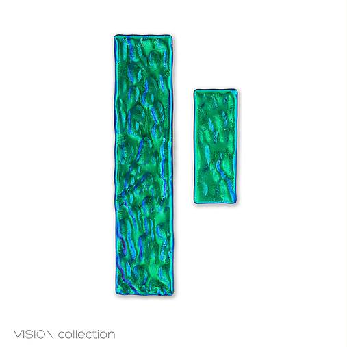 VISION collection / rectangle green earrings - 50%