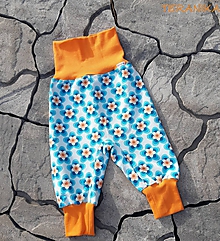 Detské oblečenie - Tepláčky pro nejmenší "kvítí" vel.86 - 12283230_