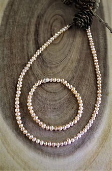 Sady šperkov - perly náhrdelník a náramok - pravá perla (riečna) SUPERAKCIA! - 12281484_