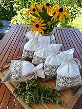 Úžitkový textil - Ľanové vrecúško na bylinky, huby, sušené ovocie...... - 12282470_
