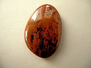 Minerály - Placka - obsidián moka 42 mm, č.779f - 12282953_