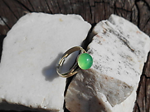 Prstene - green stone-ring-chalcedón - 12284722_