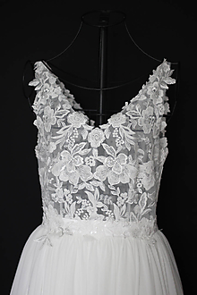 Šaty - Transparentné svadobné šaty na ramienka - 12284315_