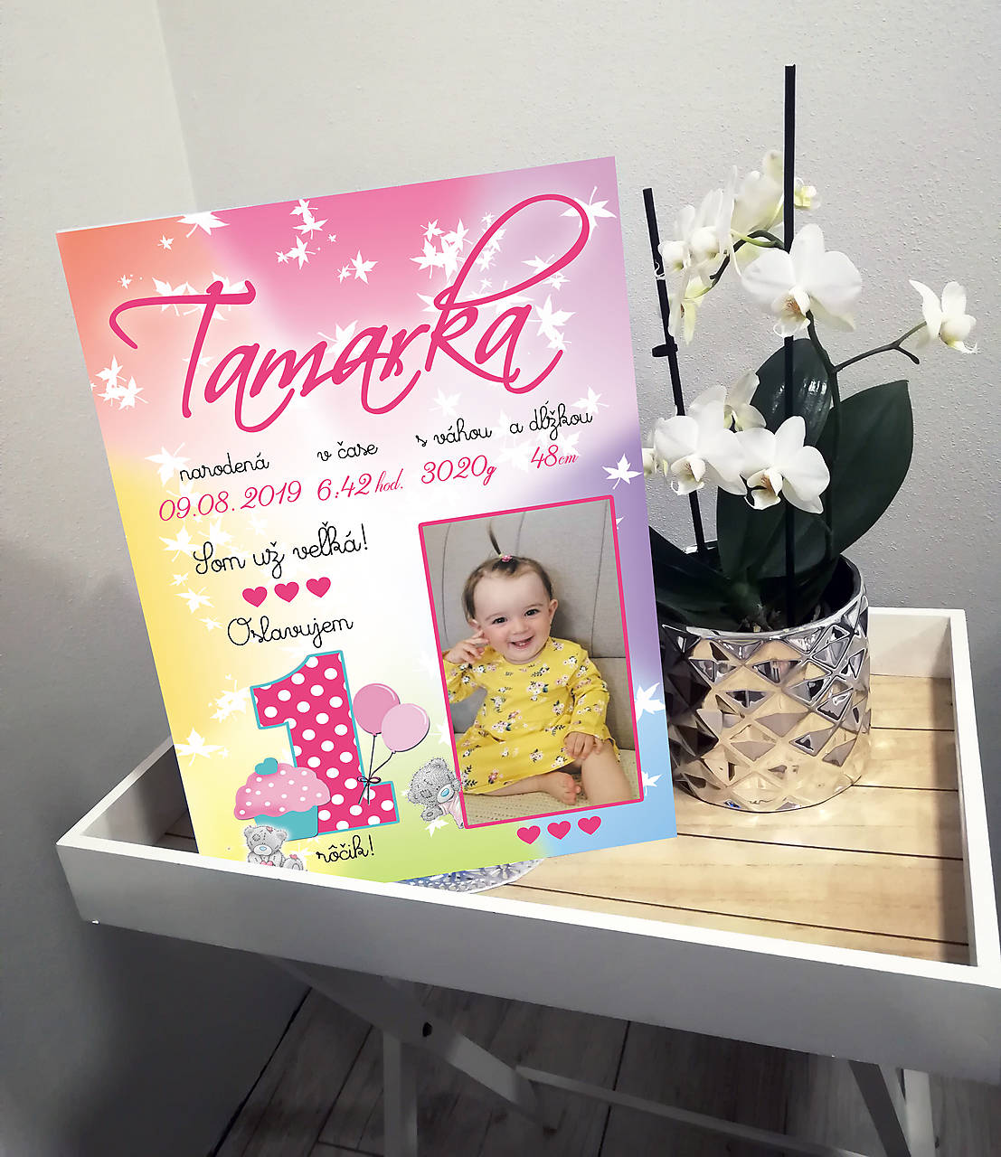 Tabuľa "Mám rok" , darček k 1.narodeninám