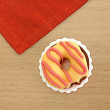 Magnetky - Donut - FIMO magnetka (pomarančový) - 12285672_