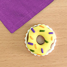 Magnetky - Donut - FIMO magnetka (citrónový) - 12285688_