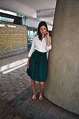 Sukne - Zavinovací sukně ANETT, smaragdově zelená - 12286493_