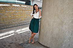 Sukne - Zavinovací sukně ANETT, smaragdově zelená - 12286496_
