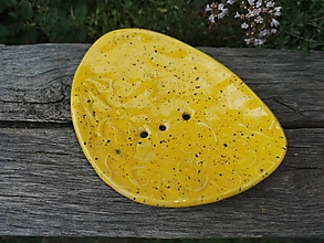Nádoby - Mydelnička slimáčikova (14 cm x 10 cm - Žltá) - 12288512_