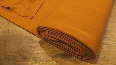Textil - Teplákovina počesaná - cena za 10 centimetrov (Oranžová) - 12287245_