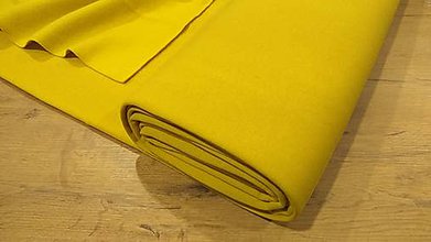 Textil - Teplákovina počesaná - cena za 10 centimetrov (Žltá) - 12287246_