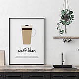Grafika - LATTE MACCHIATO, minimalistický print biely - 12288321_