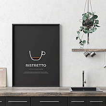 Grafika - RISTRETTO, minimalistický print čierny - 12288211_