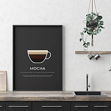 Grafika - MOCHA, minimalistický print čierny - 12288224_