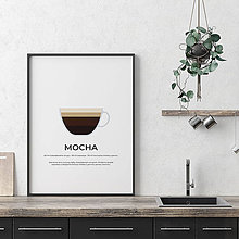 Grafika - MOCHA, minimalistický print biely - 12288237_