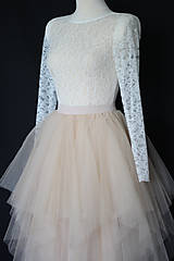 Šaty - Dvojdielne svadobné šaty top a viacvrstvová tylová sukňa - 12287129_