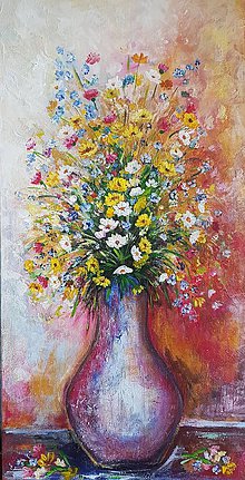 Obrazy - kytica z lúčnych kvetov - 12290303_