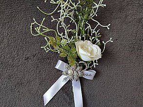 Svadobné pierka - Greenery svadobné pierko pre ženícha - 12289516_