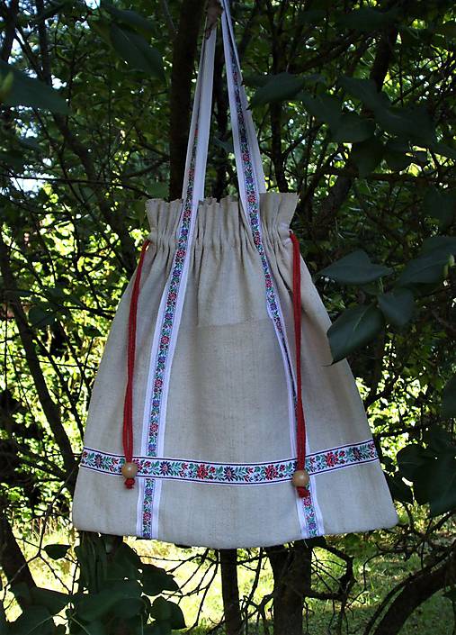 Veľké tašky - Taška zaťahovacia folk - 12291810_