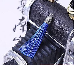 Komponenty - Hodvábny strapec s platinovým kaplíkom 6 cm, 1 ks (kráľovsky modrý) - 12289117_