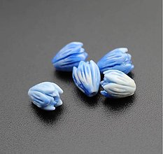 Korálky - Mini kvietky korálky 6,5mm x 8,4mm, 20 ks (modré) - 12289189_