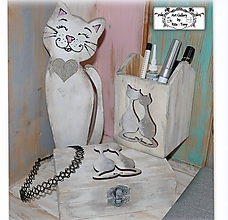 Úložné priestory & Organizácia - Krabička "Vintage cats" - 12290995_