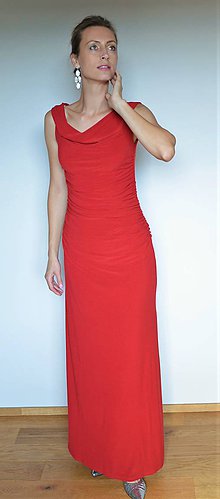 Šaty - Červené šaty z viskózového úpletu - 12288611_